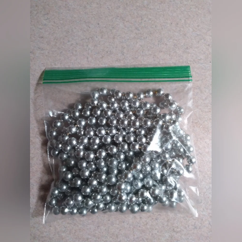 Silver bead accents for Christmas